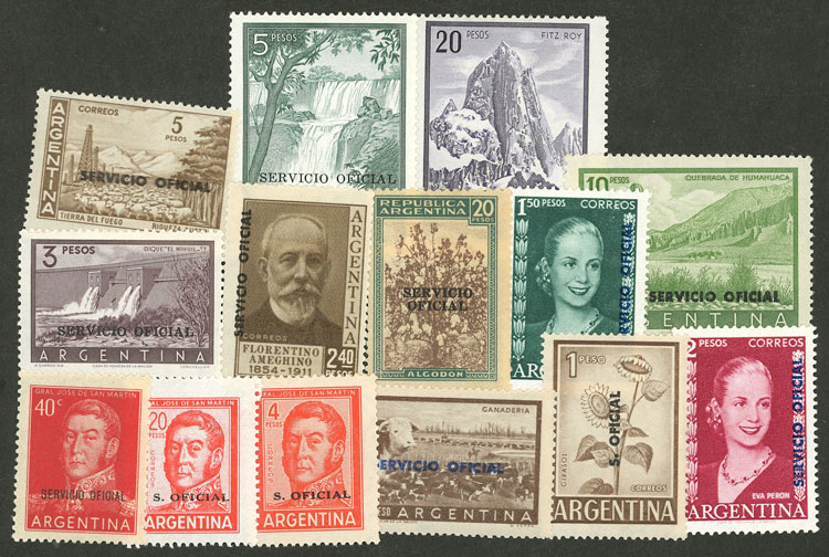 Lot 912 - Argentina official stamps - Guillermo Jalil - Philatino Auction # 2527 ARGENTINA: General auction with material of all periods, including rarities Lot 912 - Argentina official stamps - Guillermo Jalil - Philatino Auction # 2527 ARGENTINA: General auction with material of all periods, including rarities