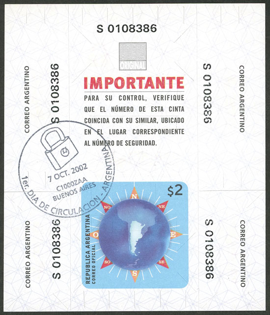 Lot 846 - Argentina parcel post seals -  Guillermo Jalil - Philatino Auction # 2527 ARGENTINA: General auction with material of all periods, including rarities