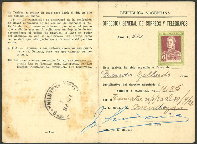 Lot 976 - Argentina Postal stationery -  Guillermo Jalil - Philatino Auction # 2527 ARGENTINA: General auction with material of all periods, including rarities