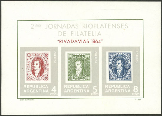 Lot 828 - Argentina souvenir sheets -  Guillermo Jalil - Philatino Auction # 2527 ARGENTINA: General auction with material of all periods, including rarities