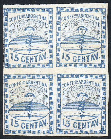 Lot 58 - Argentina confederation -  Guillermo Jalil - Philatino Auction # 2527 ARGENTINA: General auction with material of all periods, including rarities