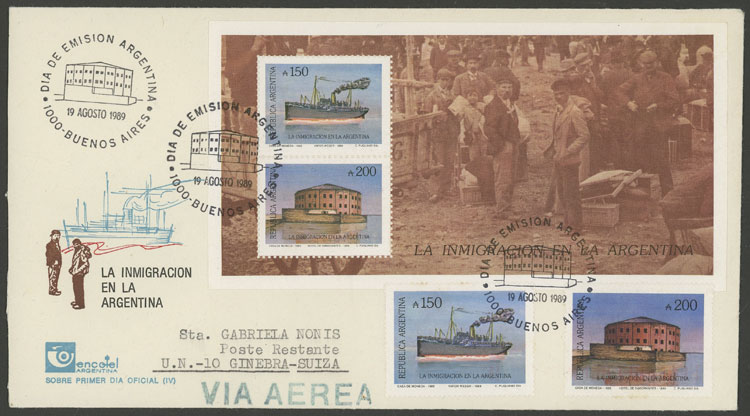 Lot 730 - Argentina souvenir sheets -  Guillermo Jalil - Philatino Auction # 2538 ARGENTINA: “Clearance” auction with very low starts and many interesting lots!