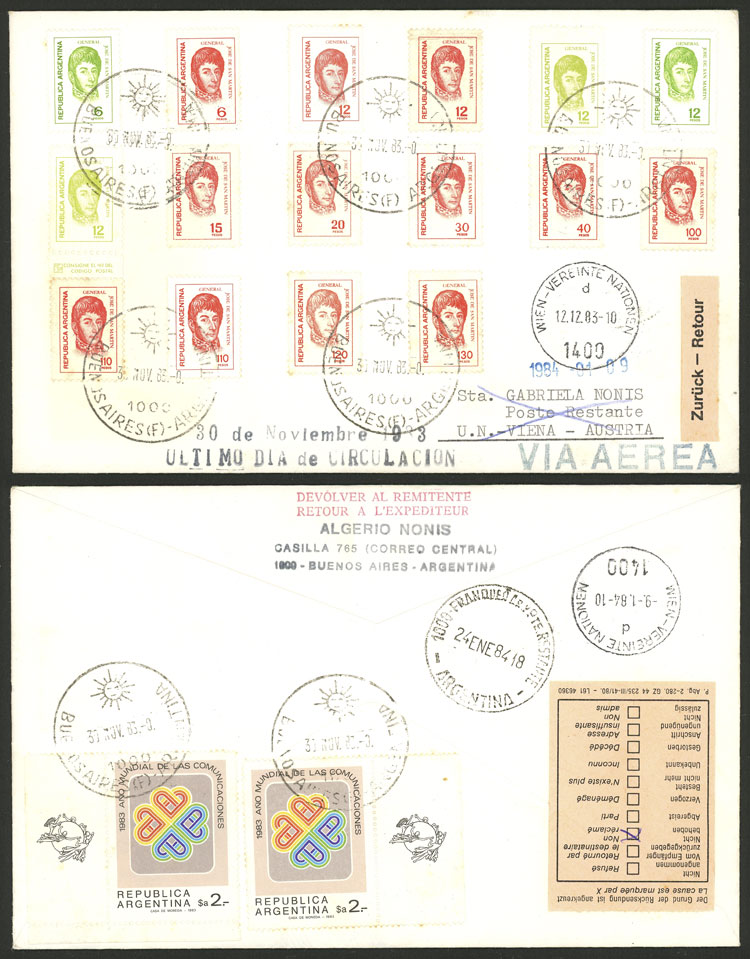 Lot 584 - Argentina general issues -  Guillermo Jalil - Philatino Auction # 2538 ARGENTINA: “Clearance” auction with very low starts and many interesting lots!