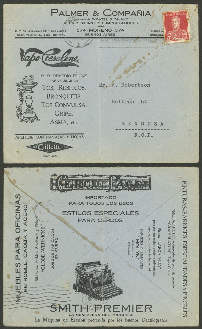 Lot 970 - Argentina postal history - Guillermo Jalil - Philatino Auction # 2538 ARGENTINA: “Clearance” auction with very low starts and many interesting lots! Lot 970 - Argentina postal history - Guillermo Jalil - Philatino Auction # 2538 ARGENTINA: “Clearance” auction with very low starts and many interesting lots!