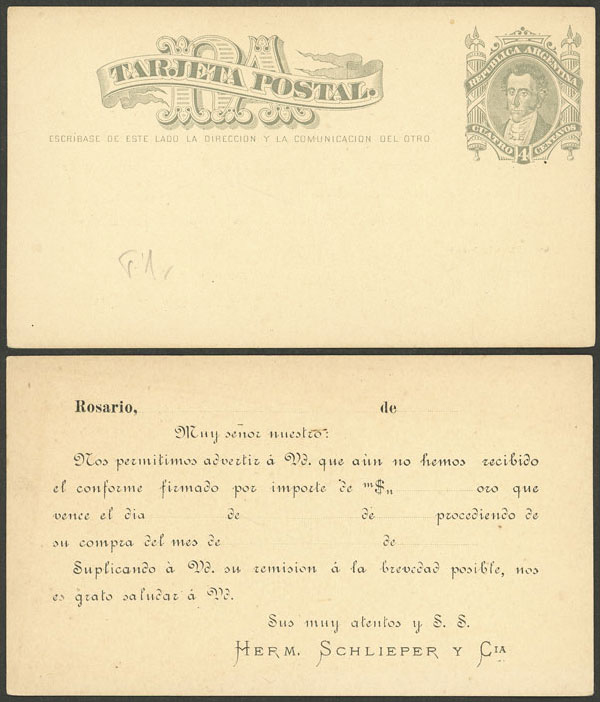Lot 927 - Argentina Postal stationery - Guillermo Jalil - Philatino Auction # 2538 ARGENTINA: “Clearance” auction with very low starts and many interesting lots! Lot 927 - Argentina Postal stationery - Guillermo Jalil - Philatino Auction # 2538 ARGENTINA: “Clearance” auction with very low starts and many interesting lots!