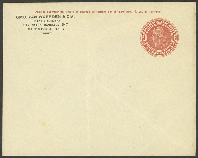 Lot 919 - Argentina Postal stationery - Guillermo Jalil - Philatino Auction # 2538 ARGENTINA: “Clearance” auction with very low starts and many interesting lots! Lot 919 - Argentina Postal stationery - Guillermo Jalil - Philatino Auction # 2538 ARGENTINA: “Clearance” auction with very low starts and many interesting lots!