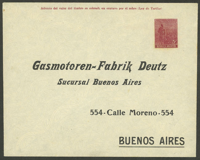 Lot 920 - Argentina Postal stationery - Guillermo Jalil - Philatino Auction # 2538 ARGENTINA: “Clearance” auction with very low starts and many interesting lots! Lot 920 - Argentina Postal stationery - Guillermo Jalil - Philatino Auction # 2538 ARGENTINA: “Clearance” auction with very low starts and many interesting lots!