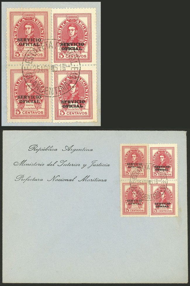 Lot 876 - Argentina official stamps - postal history - Guillermo Jalil - Philatino Auction # 2538 ARGENTINA: “Clearance” auction with very low starts and many interesting lots! Lot 876 - Argentina official stamps - postal history - Guillermo Jalil - Philatino Auction # 2538 ARGENTINA: “Clearance” auction with very low starts and many interesting lots!