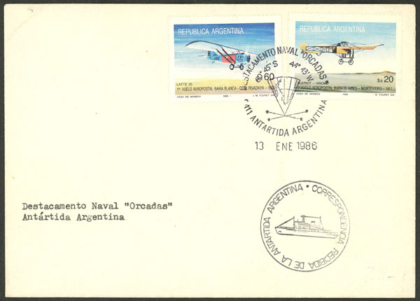 Lot 12 - ARGENTINE ANTARCTICA - ISLAS ORCADAS postal history - Guillermo Jalil - Philatino Auction # 2538 ARGENTINA: “Clearance” auction with very low starts and many interesting lots! Lot 12 - ARGENTINE ANTARCTICA - ISLAS ORCADAS postal history - Guillermo Jalil - Philatino Auction # 2538 ARGENTINA: “Clearance” auction with very low starts and many interesting lots!