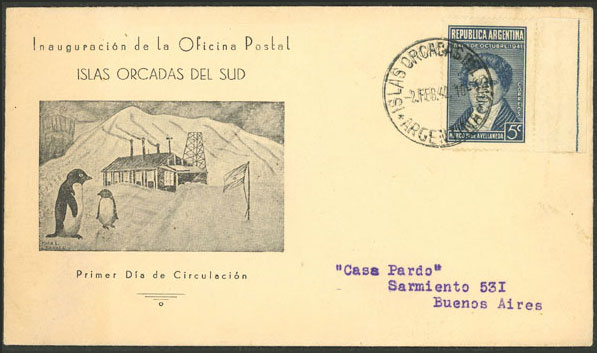 Lot 10 - ARGENTINE ANTARCTICA - ISLAS ORCADAS postal history - Guillermo Jalil - Philatino Auction # 2538 ARGENTINA: “Clearance” auction with very low starts and many interesting lots! Lot 10 - ARGENTINE ANTARCTICA - ISLAS ORCADAS postal history - Guillermo Jalil - Philatino Auction # 2538 ARGENTINA: “Clearance” auction with very low starts and many interesting lots!