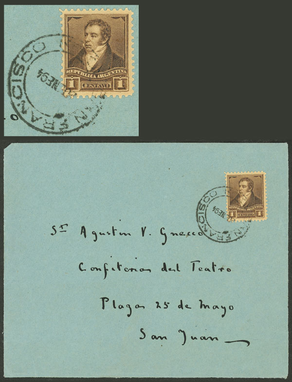 Lot 956 - Argentina postal history - Guillermo Jalil - Philatino Auction # 2538 ARGENTINA: “Clearance” auction with very low starts and many interesting lots! Lot 956 - Argentina postal history - Guillermo Jalil - Philatino Auction # 2538 ARGENTINA: “Clearance” auction with very low starts and many interesting lots!