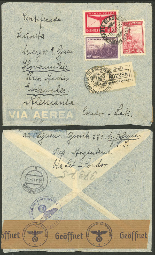 Lot 987 - Argentina postal history - Guillermo Jalil - Philatino Auction # 2538 ARGENTINA: “Clearance” auction with very low starts and many interesting lots! Lot 987 - Argentina postal history - Guillermo Jalil - Philatino Auction # 2538 ARGENTINA: “Clearance” auction with very low starts and many interesting lots!