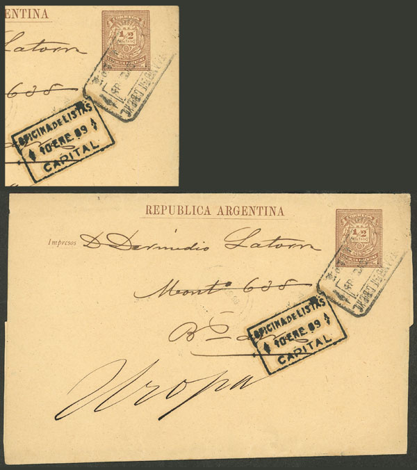 Lot 945 - Argentina postal history - Guillermo Jalil - Philatino Auction # 2538 ARGENTINA: “Clearance” auction with very low starts and many interesting lots! Lot 945 - Argentina postal history - Guillermo Jalil - Philatino Auction # 2538 ARGENTINA: “Clearance” auction with very low starts and many interesting lots!