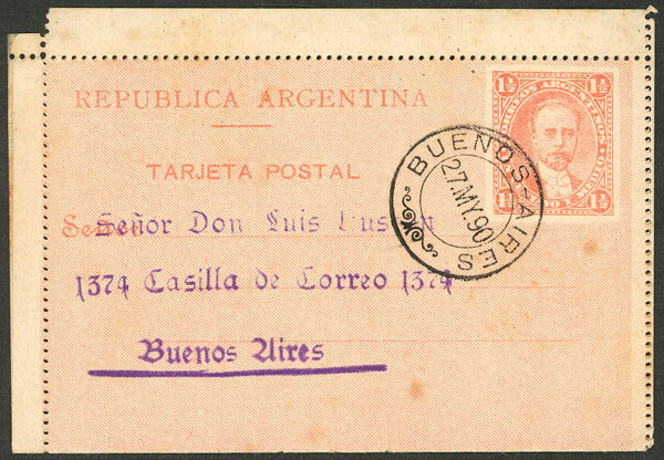 Lot 909 - Argentina Postal stationery - Guillermo Jalil - Philatino Auction # 2538 ARGENTINA: “Clearance” auction with very low starts and many interesting lots! Lot 909 - Argentina Postal stationery - Guillermo Jalil - Philatino Auction # 2538 ARGENTINA: “Clearance” auction with very low starts and many interesting lots!