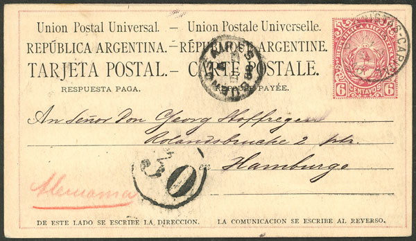 Lot 930 - Argentina Postal stationery - Guillermo Jalil - Philatino Auction # 2538 ARGENTINA: “Clearance” auction with very low starts and many interesting lots! Lot 930 - Argentina Postal stationery - Guillermo Jalil - Philatino Auction # 2538 ARGENTINA: “Clearance” auction with very low starts and many interesting lots!