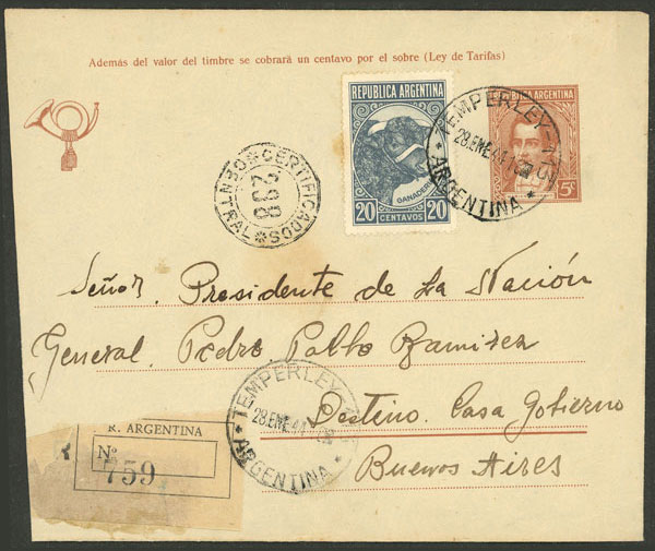 Lot 993 - Argentina postal history - Guillermo Jalil - Philatino Auction # 2538 ARGENTINA: “Clearance” auction with very low starts and many interesting lots! Lot 993 - Argentina postal history - Guillermo Jalil - Philatino Auction # 2538 ARGENTINA: “Clearance” auction with very low starts and many interesting lots!