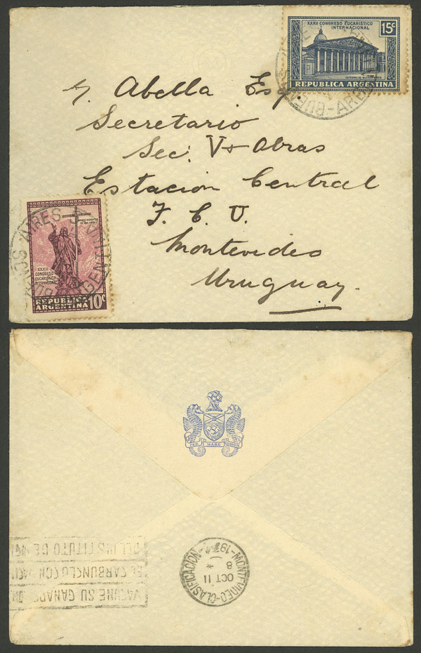 Lot 1018 - Argentina postal history - Guillermo Jalil - Philatino Auction # 2540 ARGENTINA: General sale with lots at very low starts! Lot 1018 - Argentina postal history - Guillermo Jalil - Philatino Auction # 2540 ARGENTINA: General sale with lots at very low starts!