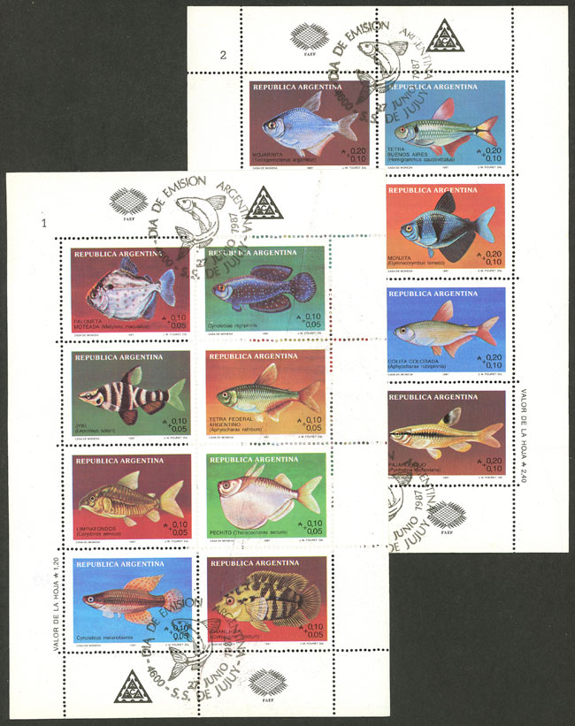 Lot 954 - Argentina souvenir sheets -  Guillermo Jalil - Philatino Auction # 2540 ARGENTINA: General sale with lots at very low starts!