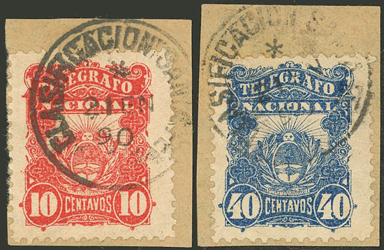 Lot 995 - Argentina telegraph stamps -  Guillermo Jalil - Philatino Auction # 2540 ARGENTINA: General sale with lots at very low starts!