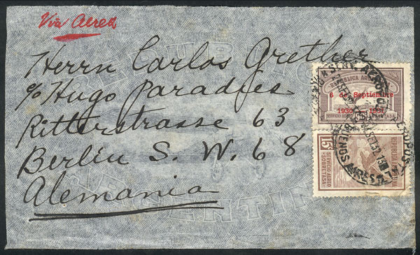 Lot 1016 - Argentina postal history - Guillermo Jalil - Philatino Auction # 2540 ARGENTINA: General sale with lots at very low starts! Lot 1016 - Argentina postal history - Guillermo Jalil - Philatino Auction # 2540 ARGENTINA: General sale with lots at very low starts!