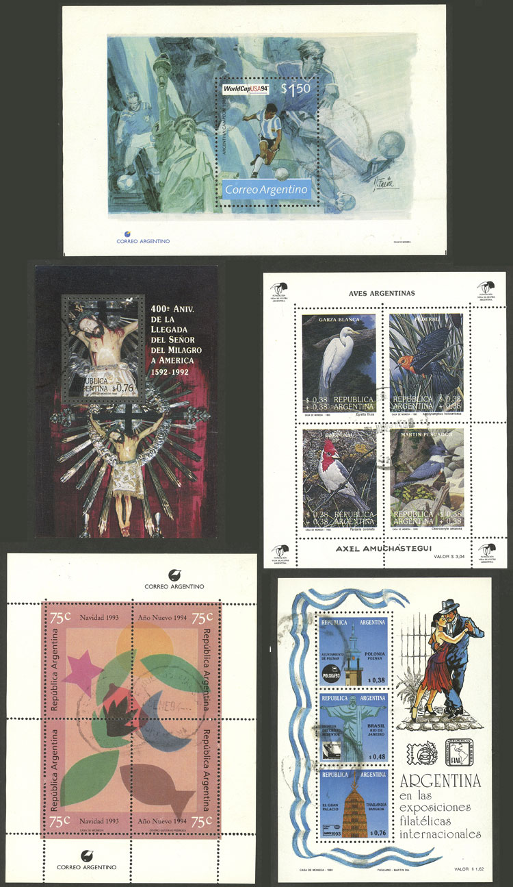 Lot 730 - Argentina souvenir sheets -  Guillermo Jalil - Philatino Auction # 2542 ARGENTINA: 