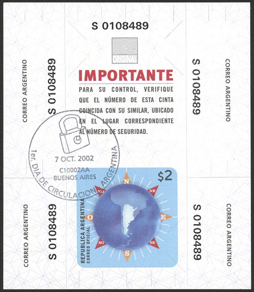 Lot 744 - Argentina parcel post seals -  Guillermo Jalil - Philatino Auction # 2542 ARGENTINA: 