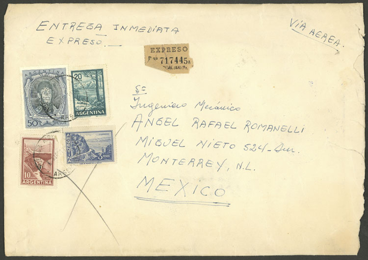 Lot 938 - Argentina postal history - Guillermo Jalil - Philatino Auction # 2542 ARGENTINA: Lot 938 - Argentina postal history - Guillermo Jalil - Philatino Auction # 2542 ARGENTINA: