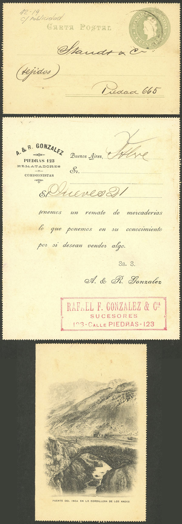 Lot 844 - Argentina Postal stationery - Guillermo Jalil - Philatino Auction # 2542 ARGENTINA: Lot 844 - Argentina Postal stationery - Guillermo Jalil - Philatino Auction # 2542 ARGENTINA: