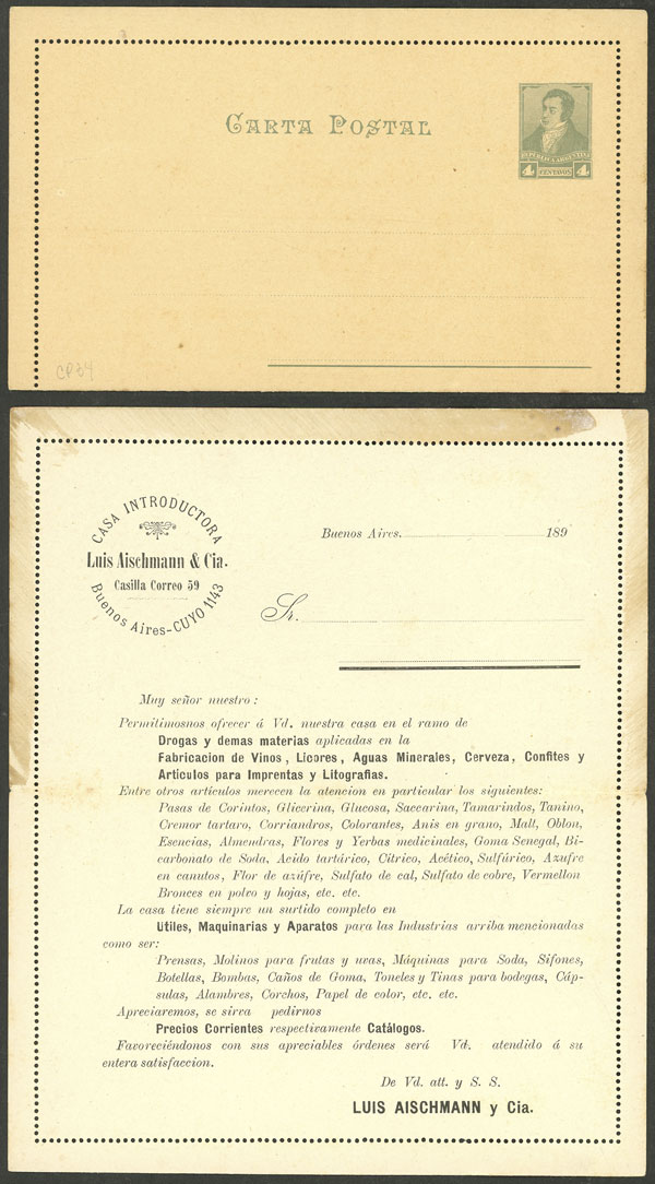 Lot 841 - Argentina Postal stationery - Guillermo Jalil - Philatino Auction # 2542 ARGENTINA: Lot 841 - Argentina Postal stationery - Guillermo Jalil - Philatino Auction # 2542 ARGENTINA: