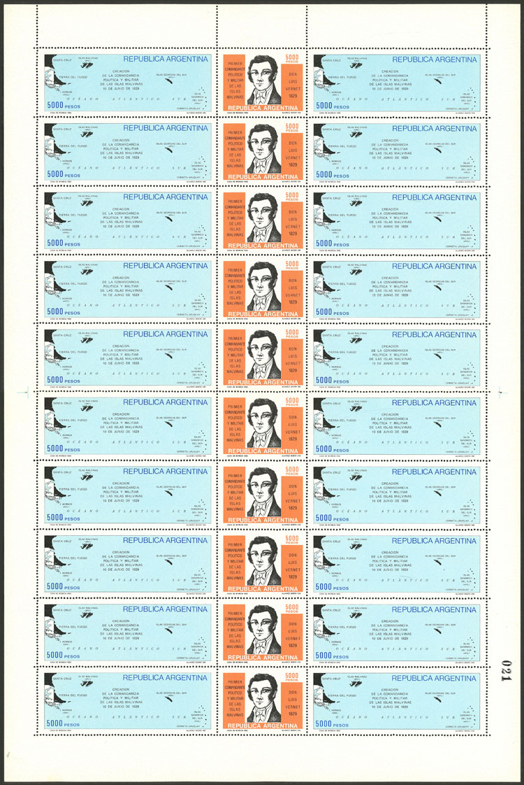 Lot 582 - Argentina general issues - Guillermo Jalil - Philatino Auction # 2542 ARGENTINA: Lot 582 - Argentina general issues - Guillermo Jalil - Philatino Auction # 2542 ARGENTINA: