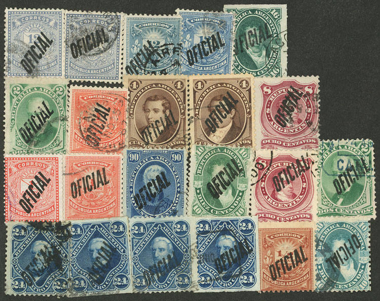 Lot 809 - Argentina OFFICIAL STAMPS - LOTS - Guillermo Jalil - Philatino Auction # 2542 ARGENTINA: Lot 809 - Argentina OFFICIAL STAMPS - LOTS - Guillermo Jalil - Philatino Auction # 2542 ARGENTINA:
