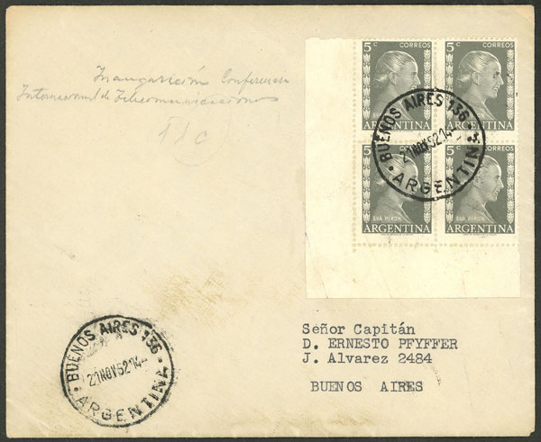 Lot 931 - Argentina postal history - Guillermo Jalil - Philatino Auction # 2542 ARGENTINA: Lot 931 - Argentina postal history - Guillermo Jalil - Philatino Auction # 2542 ARGENTINA: