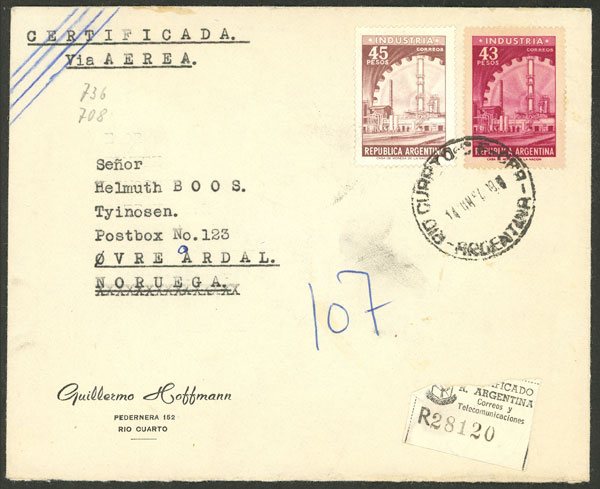 Lot 942 - Argentina postal history - Guillermo Jalil - Philatino Auction # 2542 ARGENTINA: Lot 942 - Argentina postal history - Guillermo Jalil - Philatino Auction # 2542 ARGENTINA: