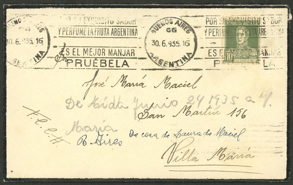 Lot 921 - Argentina postal history - Guillermo Jalil - Philatino Auction # 2542 ARGENTINA: Lot 921 - Argentina postal history - Guillermo Jalil - Philatino Auction # 2542 ARGENTINA: