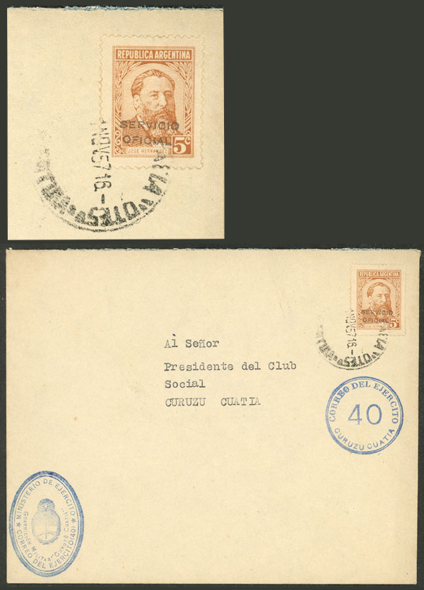Lot 807 - Argentina official stamps - postal history - Guillermo Jalil - Philatino Auction # 2542 ARGENTINA: Lot 807 - Argentina official stamps - postal history - Guillermo Jalil - Philatino Auction # 2542 ARGENTINA: