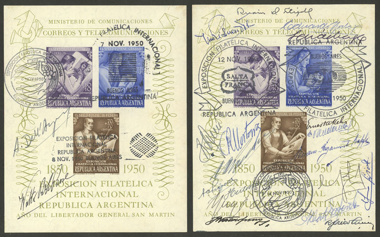 Lot 783 - Argentina souvenir sheets -  Guillermo Jalil - Philatino Auction # 2550 ARGENTINA: General sale with lots at very low starts!
