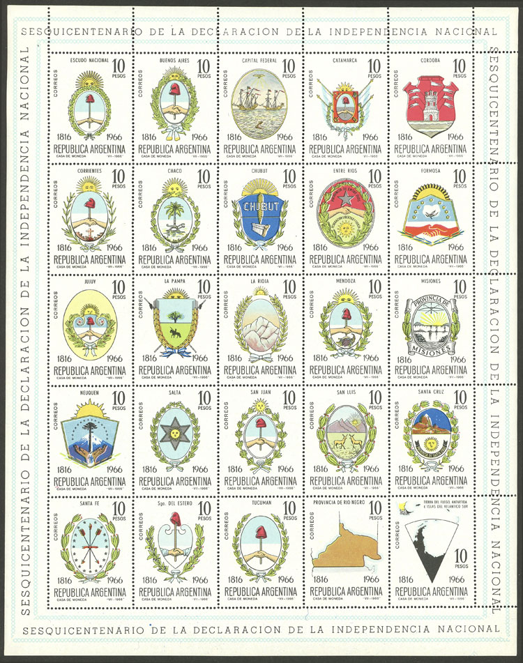 Lot 789 - Argentina souvenir sheets -  Guillermo Jalil - Philatino Auction # 2550 ARGENTINA: General sale with lots at very low starts!