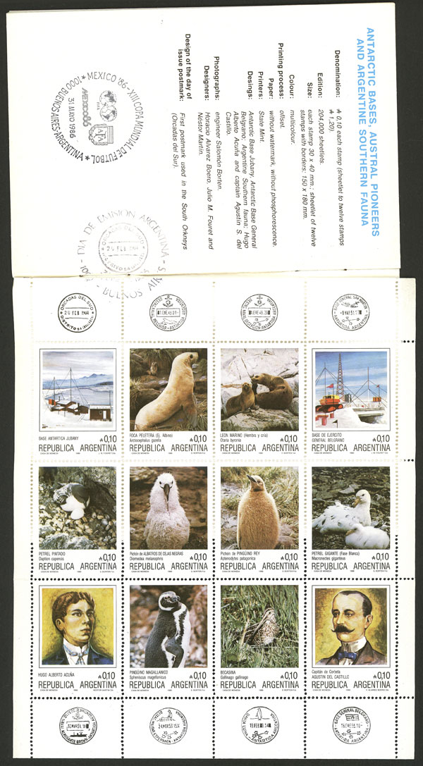 Lot 796 - Argentina souvenir sheets -  Guillermo Jalil - Philatino Auction # 2550 ARGENTINA: General sale with lots at very low starts!