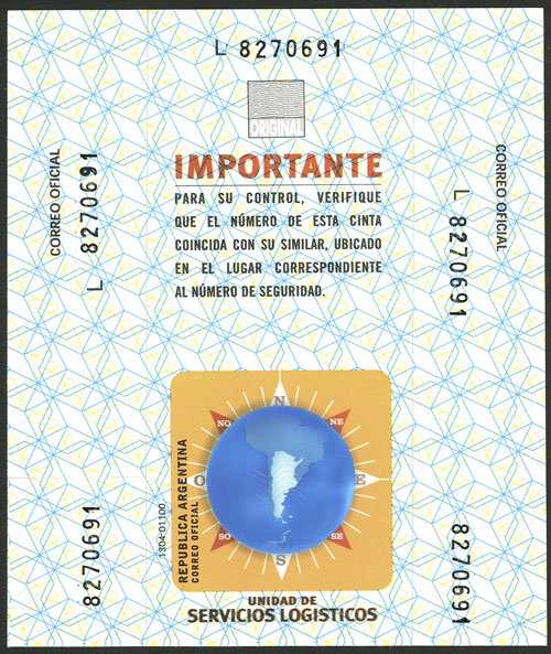 Lot 828 - Argentina parcel post seals - Guillermo Jalil - Philatino Auction # 2550 ARGENTINA: General sale with lots at very low starts! Lot 828 - Argentina parcel post seals - Guillermo Jalil - Philatino Auction # 2550 ARGENTINA: General sale with lots at very low starts!