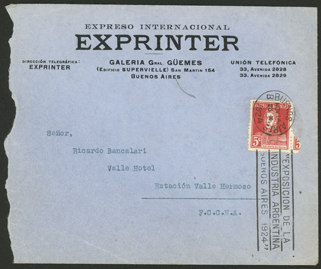 Lot 878 - Argentina postal history -  Guillermo Jalil - Philatino Auction # 2550 ARGENTINA: General sale with lots at very low starts!