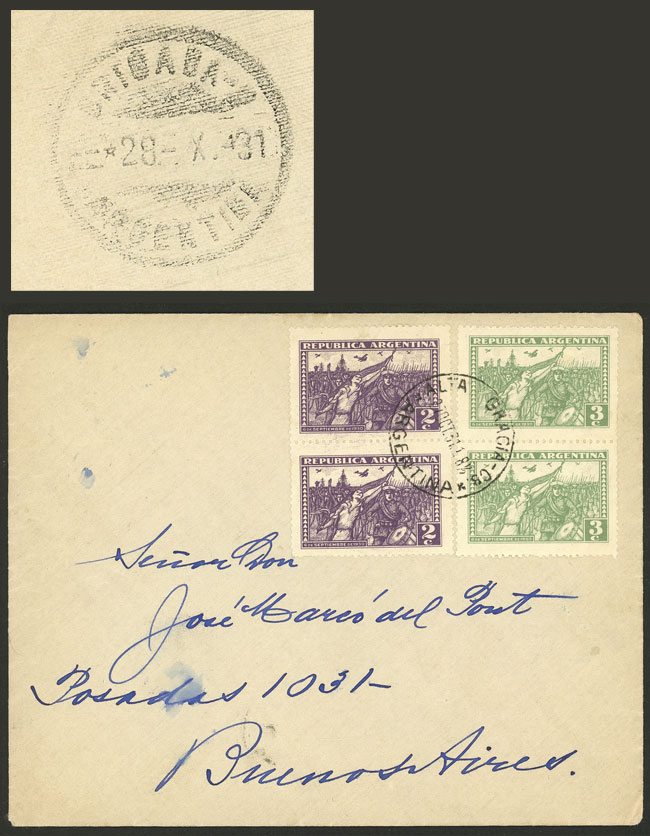 Lot 884 - Argentina postal history -  Guillermo Jalil - Philatino Auction # 2550 ARGENTINA: General sale with lots at very low starts!