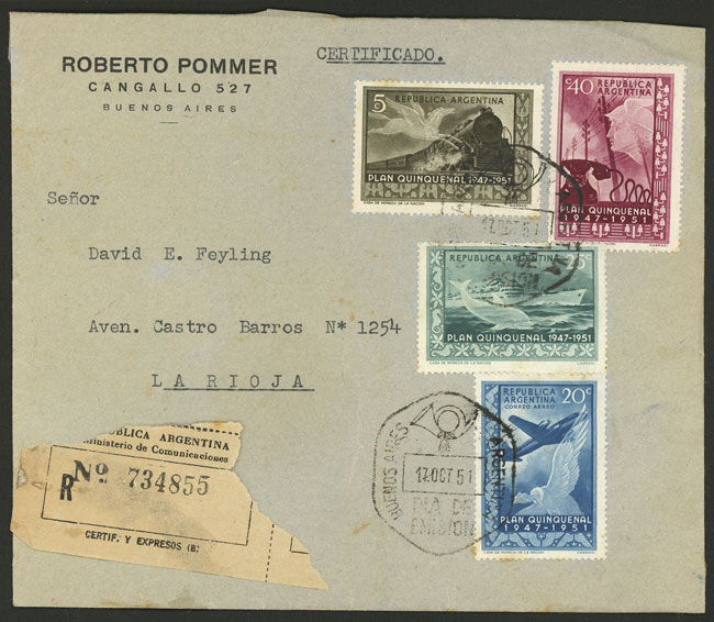 Lot 907 - Argentina postal history - Guillermo Jalil - Philatino Auction # 2550 ARGENTINA: General sale with lots at very low starts! Lot 907 - Argentina postal history - Guillermo Jalil - Philatino Auction # 2550 ARGENTINA: General sale with lots at very low starts!