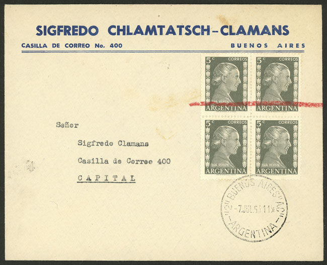 Lot 910 - Argentina postal history - Guillermo Jalil - Philatino Auction # 2550 ARGENTINA: General sale with lots at very low starts! Lot 910 - Argentina postal history - Guillermo Jalil - Philatino Auction # 2550 ARGENTINA: General sale with lots at very low starts!