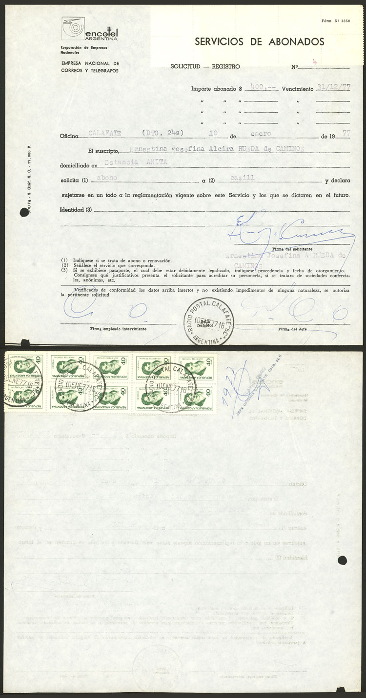 Lot 925 - Argentina postal history - Guillermo Jalil - Philatino Auction # 2550 ARGENTINA: General sale with lots at very low starts! Lot 925 - Argentina postal history - Guillermo Jalil - Philatino Auction # 2550 ARGENTINA: General sale with lots at very low starts!