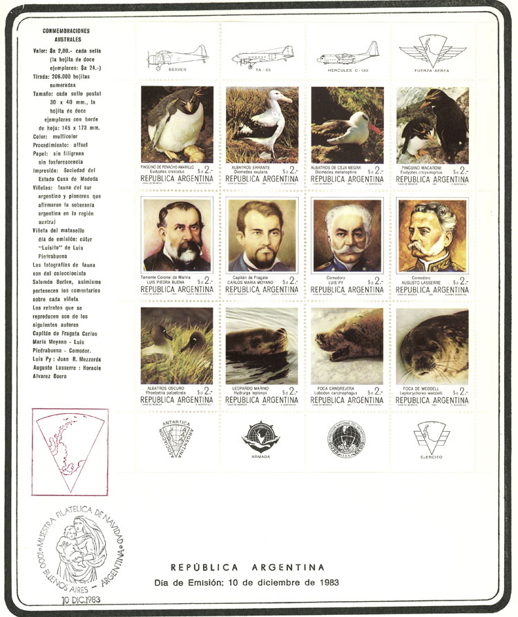 Lot 793 - Argentina souvenir sheets -  Guillermo Jalil - Philatino Auction # 2550 ARGENTINA: General sale with lots at very low starts!