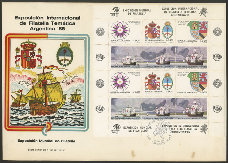 Lot 795 - Argentina souvenir sheets -  Guillermo Jalil - Philatino Auction # 2550 ARGENTINA: General sale with lots at very low starts!