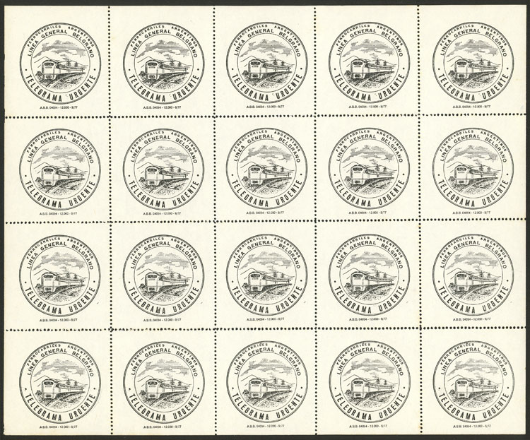 Lot 855 - Argentina telegraph stamps - Guillermo Jalil - Philatino Auction # 2550 ARGENTINA: General sale with lots at very low starts! Lot 855 - Argentina telegraph stamps - Guillermo Jalil - Philatino Auction # 2550 ARGENTINA: General sale with lots at very low starts!
