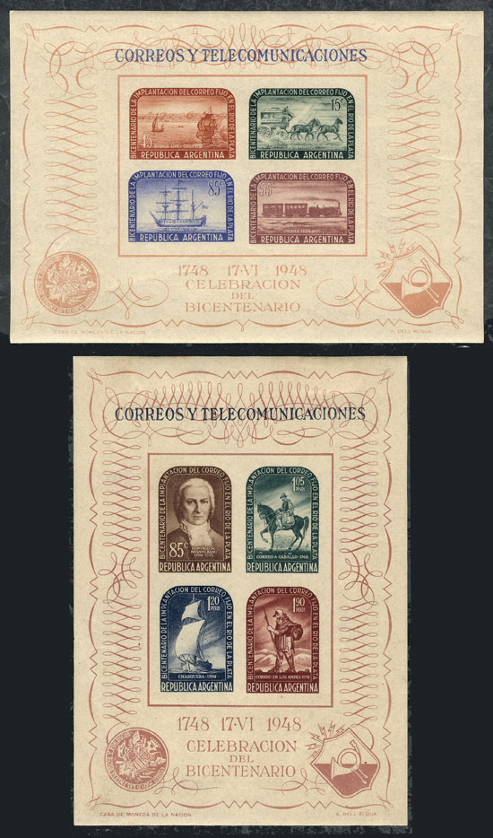 Lot 781 - Argentina souvenir sheets -  Guillermo Jalil - Philatino Auction # 2550 ARGENTINA: General sale with lots at very low starts!