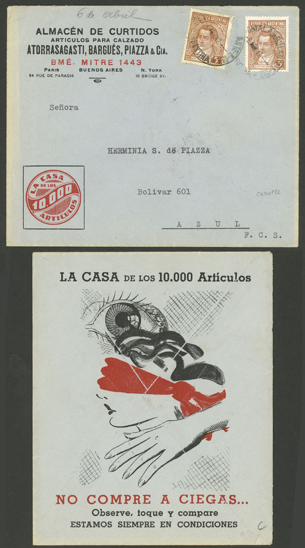 Lot 1154 - Argentina postal history - Guillermo Jalil - Philatino Auction # 2605 ARGENTINA: Very good selection of interesting lots with very low prices! Lot 1154 - Argentina postal history - Guillermo Jalil - Philatino Auction # 2605 ARGENTINA: Very good selection of interesting lots with very low prices!
