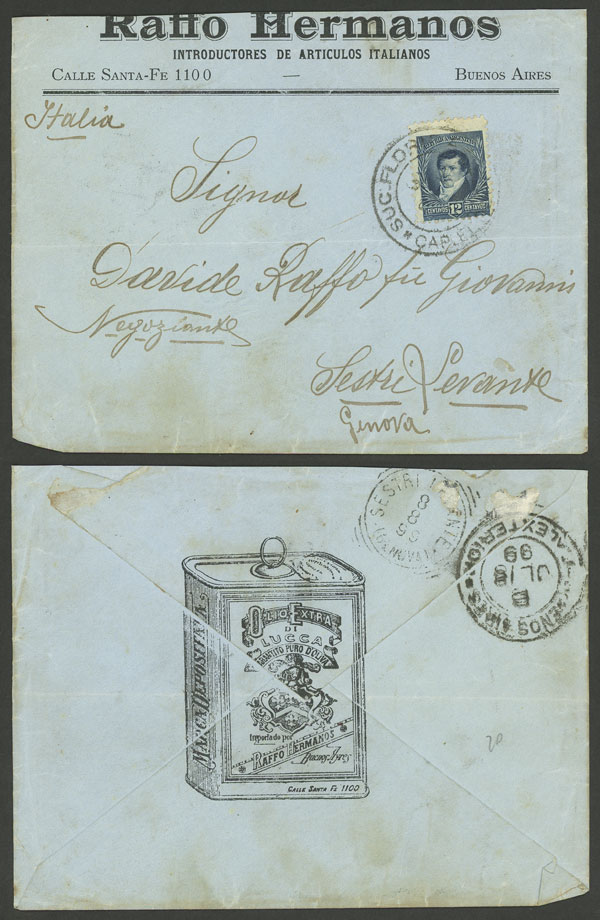 Lot 1104 - Argentina postal history -  Guillermo Jalil - Philatino Auction # 2605 ARGENTINA: Very good selection of interesting lots with very low prices!